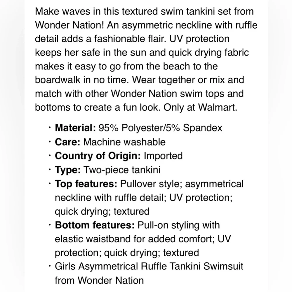 🔴 3/$12 Pink tankini girl’s‎ swimsuit. NWT!